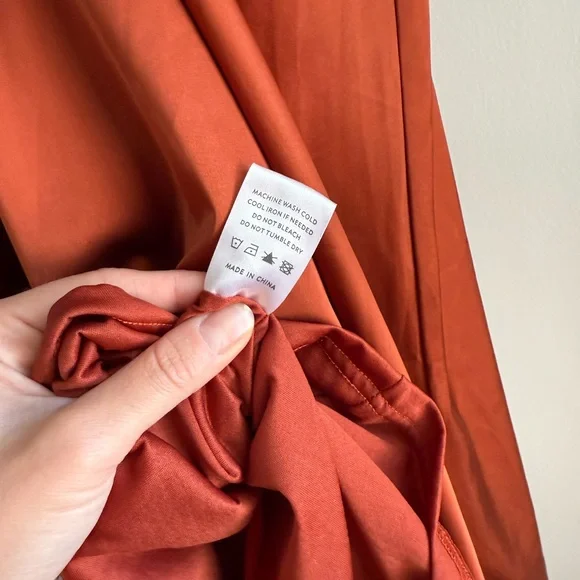 Baltic Born Poppy Satin Midi Dress - Rust Burnt Orange - Size Extra Large XL - Picture 13 of 14